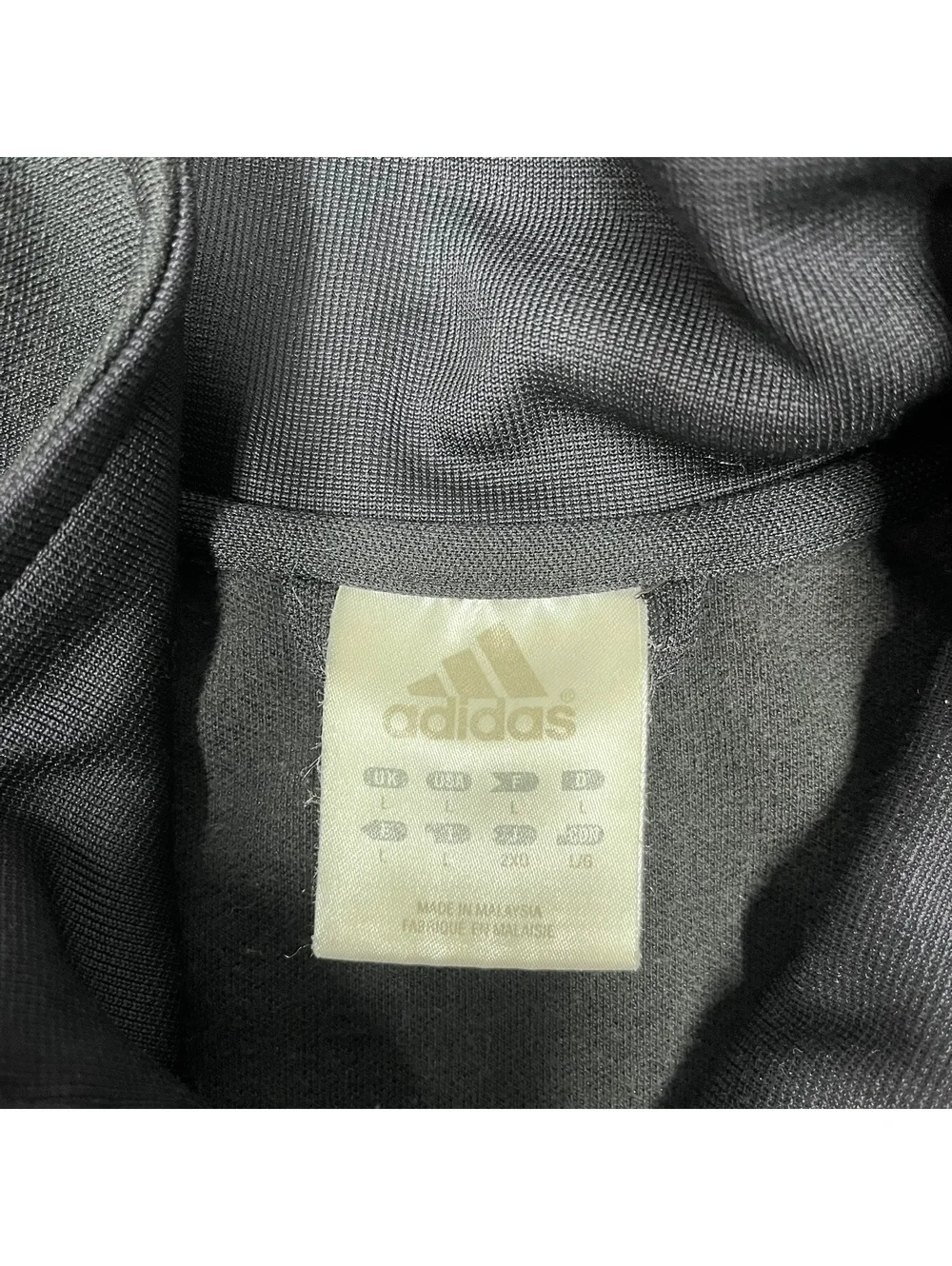 Vintage Y2K (2004) Adidas Black and White Full Zip Track Jacket Three Stripe L